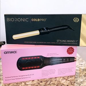 Amika Straightening Brush & Bio Ionic Curling Wand
